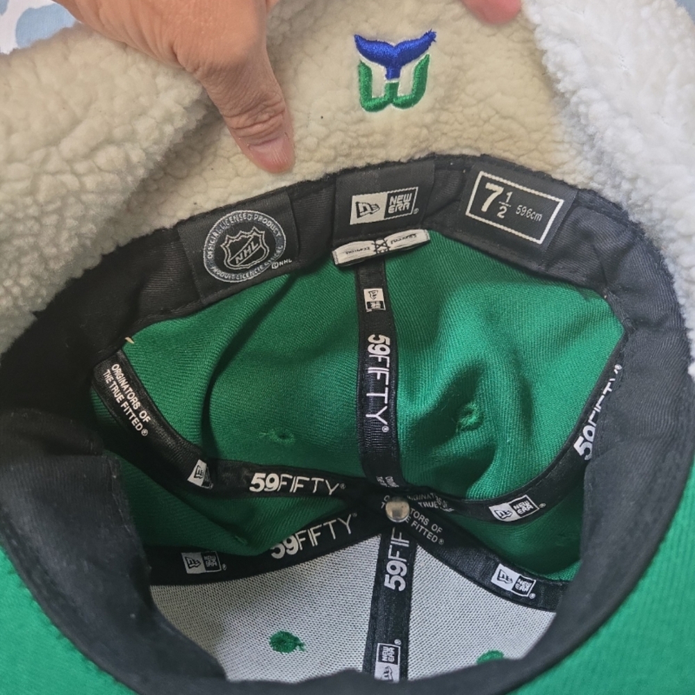 VINTAGE New Era Hartford Walers hockey fan hat with ear flaps sx 7.5 59.6cm - Picture 4 of 5
